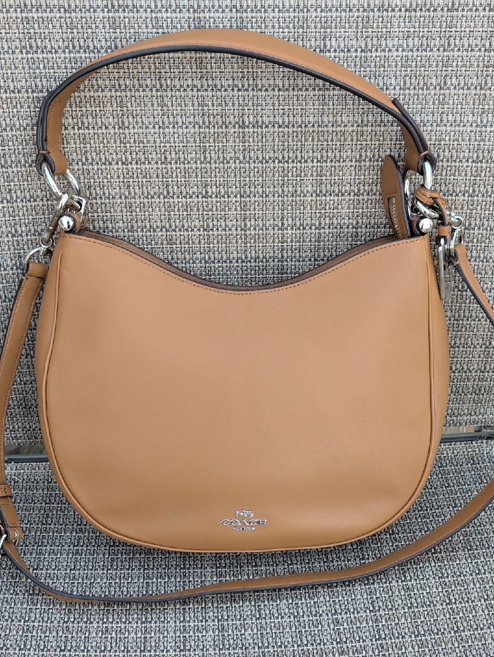 Coach Nomad Leather Convertible Shoulder Bag (F54446) Light Saddle NWOT